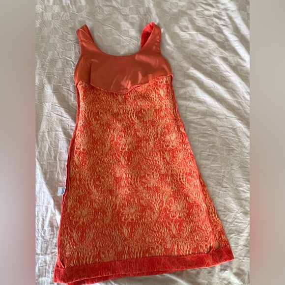 Orange Brocade What Goes Around Comes Around for Anthropologie Dress size 4 - Picture 10 of 11